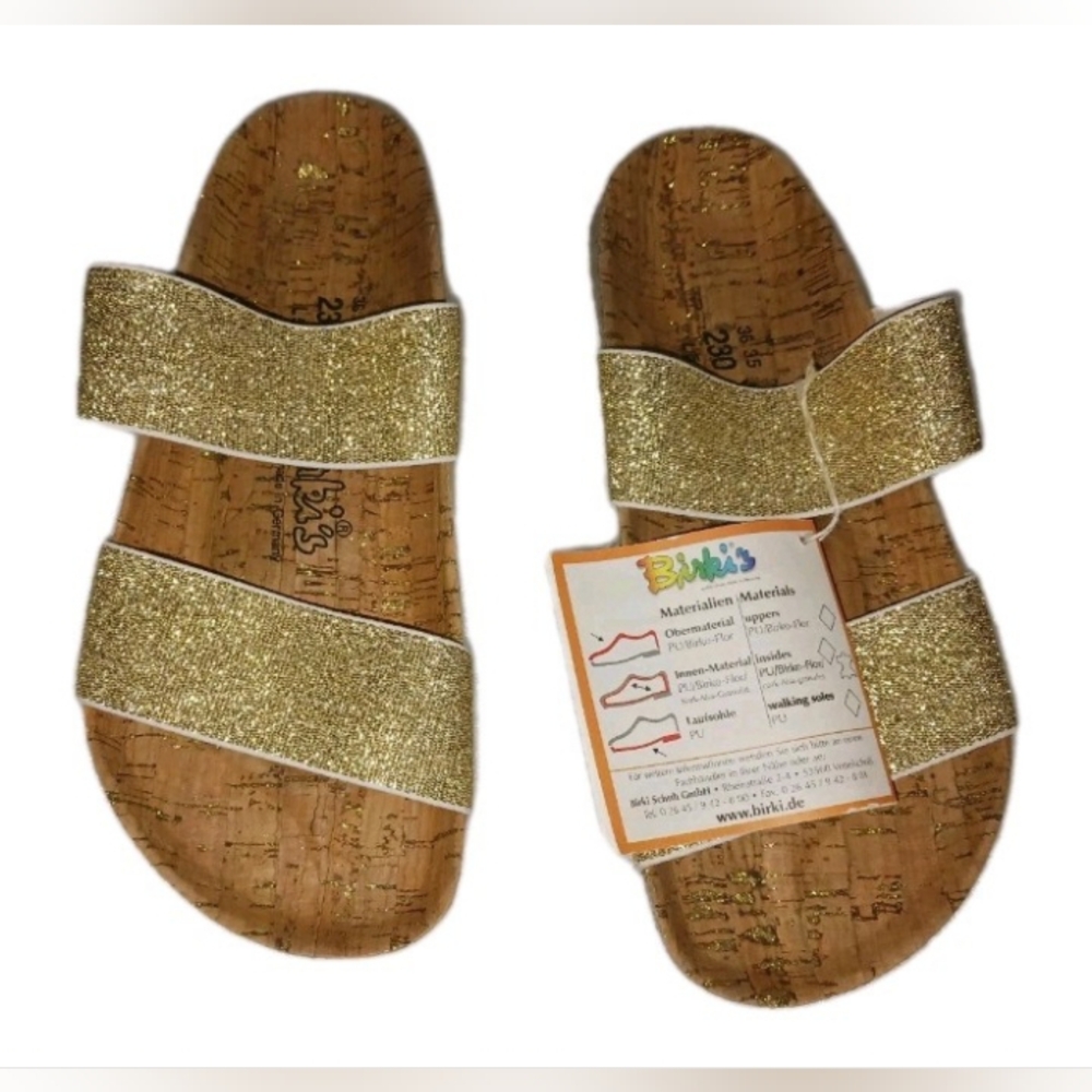 Gold Birki's Slide On Sandals Size 5-6 USA